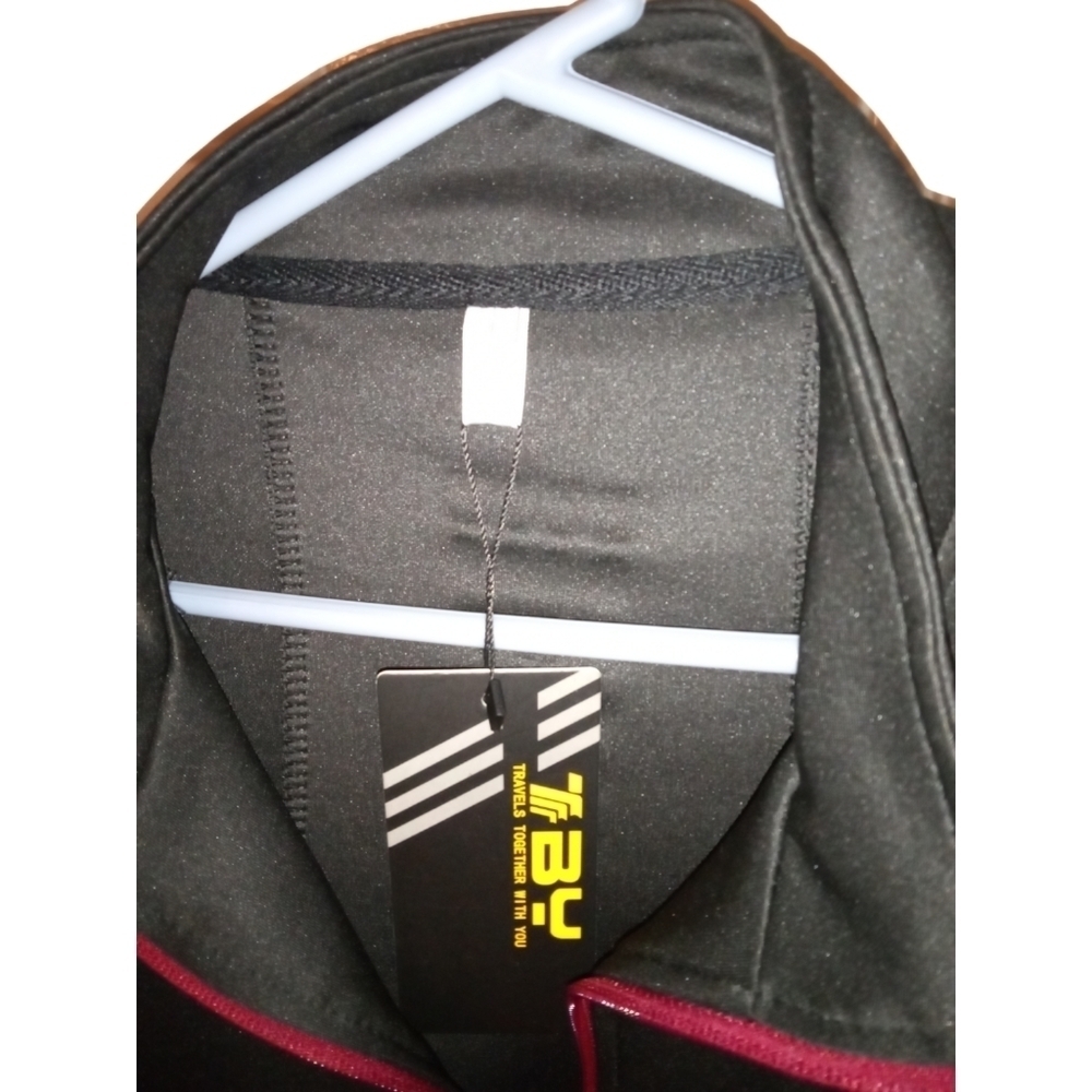TBY: Travelling With You Black/Maroon Sport Zip Pocketed Performance Jacket XL - Picture 8 of 11